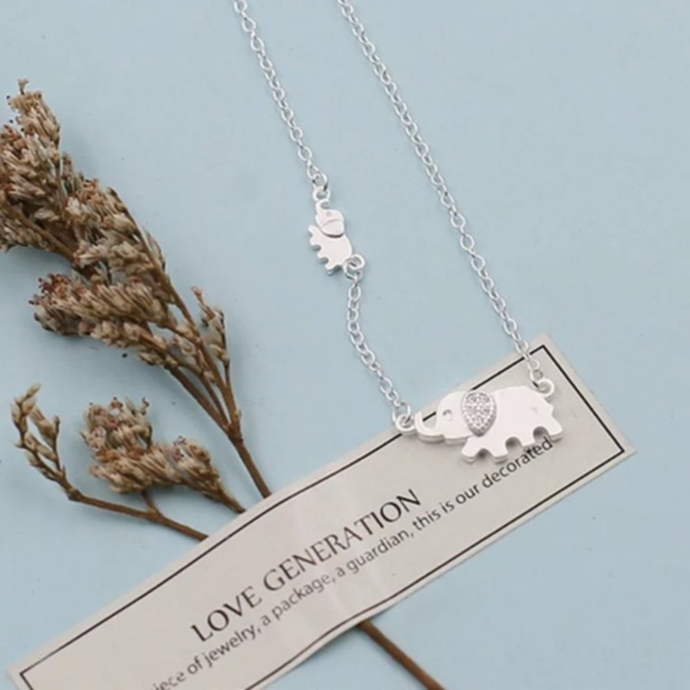 NEW 925 Sterling Silver Cute Elephant Necklace - Picture 6 of 8